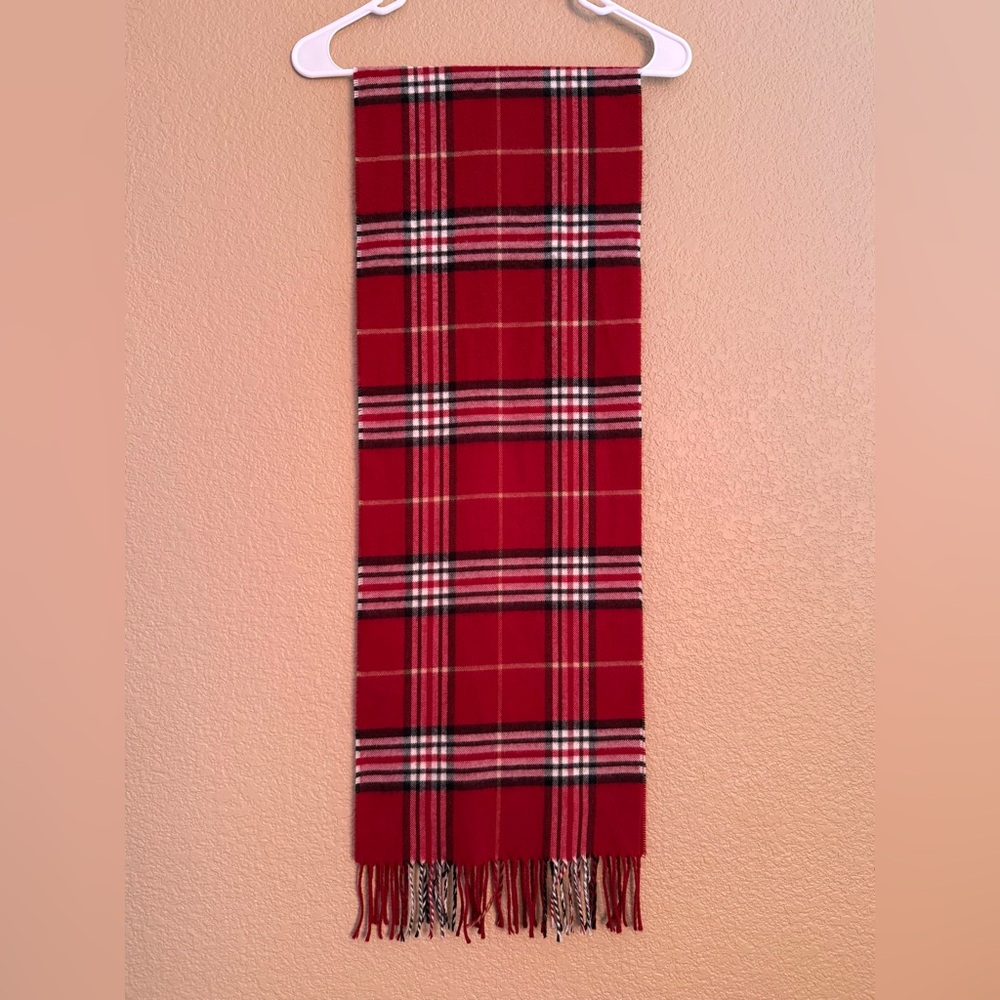 Soft Acrylic Red Plaid Scarf